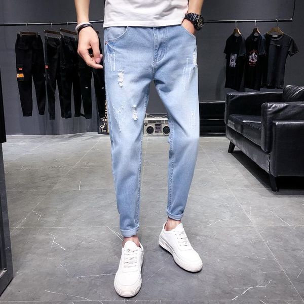 men's jeans autumn small feet korean style slim trendy pants 2021 youth all-match fashion jeans/ men distressed denim, Blue
men's jeans autumn small feet korean style slim trendy pants 2021 youth all-match fashion jeans/ men distressed denim, Blue
