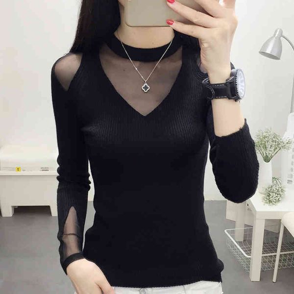 long sleeve o-neck women sweater sweaters for women woman sweaters see through knitted sweater women pullover d703 210426, White;black
long sleeve o-neck women sweater sweaters for women woman sweaters see through knitted sweater women pullover d703 210426, White;black