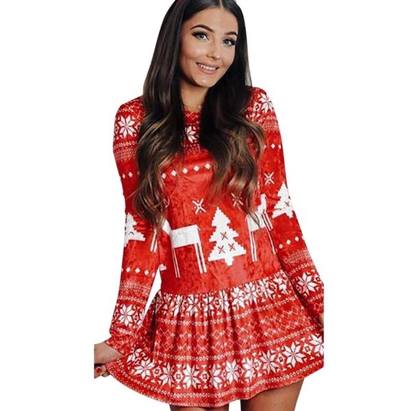 women christmas printed long sleeve dress autumn summer female slim fit sundress casual dresses, Black;gray
women christmas printed long sleeve dress autumn summer female slim fit sundress casual dresses, Black;gray
