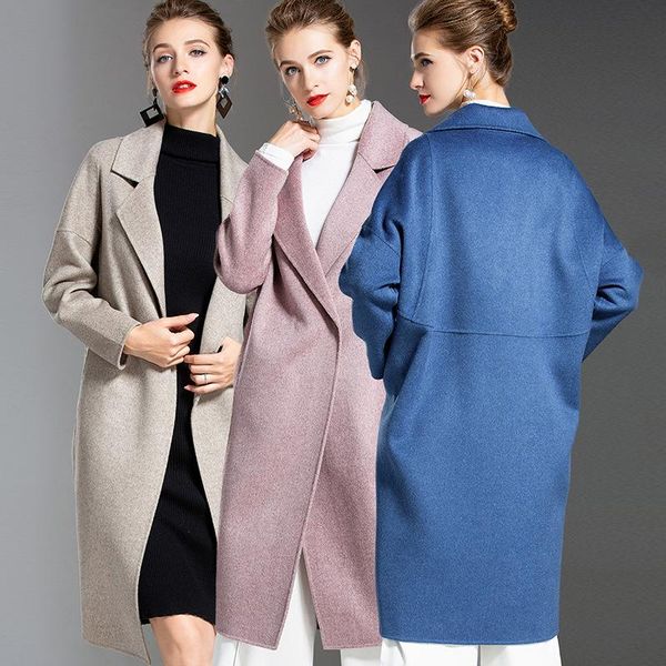 women's wool & blends winter long coat elegant ladies coats and jackets korean women clothing woman parkas double-sided woolen pink wpy, Black
women's wool & blends winter long coat elegant ladies coats and jackets korean women clothing woman parkas double-sided woolen pink wpy, Black