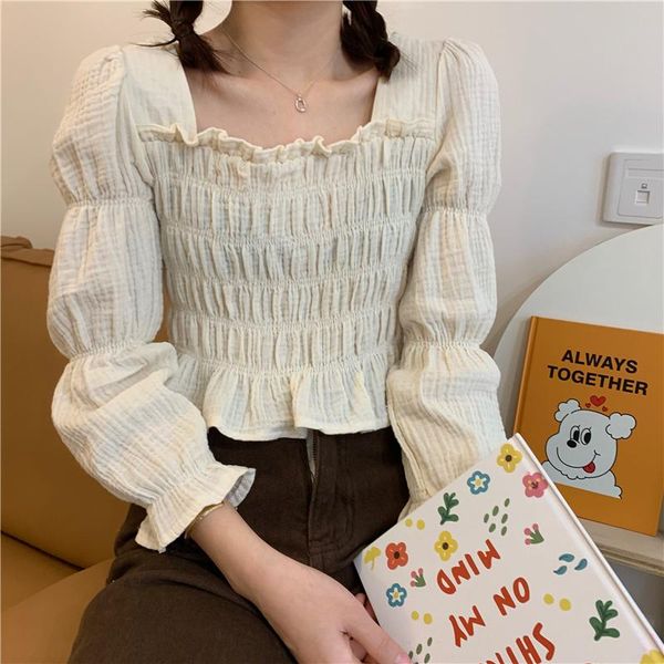 women's blouses & shirts blusas mujer de moda square collar flare sleeve solid ruffles korean fashion clothing womens and sweet style, White
women's blouses & shirts blusas mujer de moda square collar flare sleeve solid ruffles korean fashion clothing womens and sweet style, White