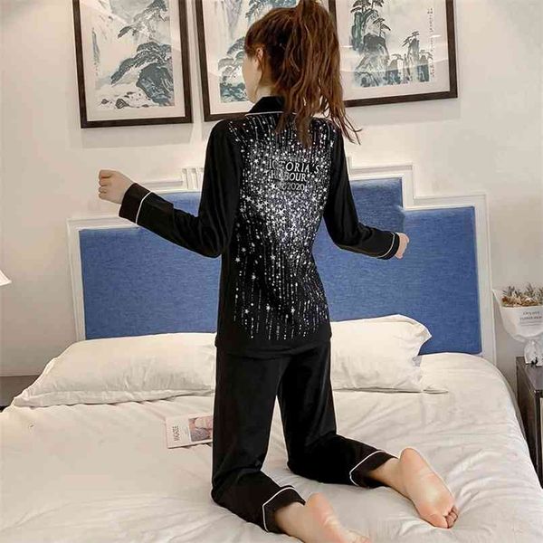 spring & autumn pyjama sequins long sleeves pajama sets sleepwear female pajamas homewear 210809, Black;red
spring & autumn pyjama sequins long sleeves pajama sets sleepwear female pajamas homewear 210809, Black;red