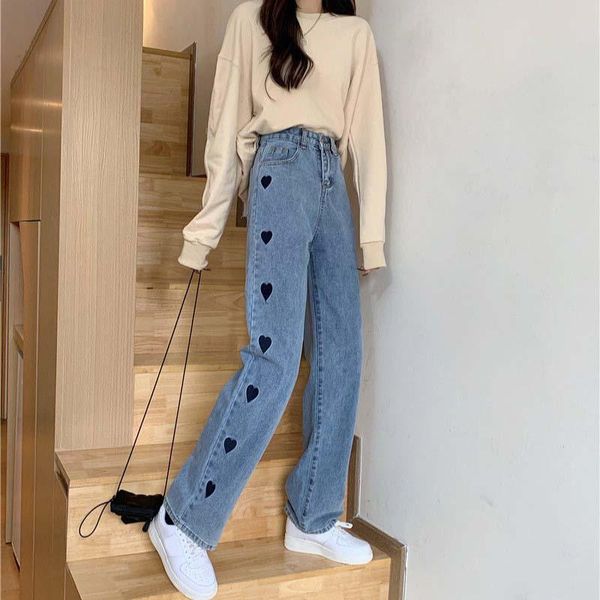 ms love straight jeans in the spring of 2021 tall waist loose show thin vertical wide-legged pants long boom women's, Blue
ms love straight jeans in the spring of 2021 tall waist loose show thin vertical wide-legged pants long boom women's, Blue