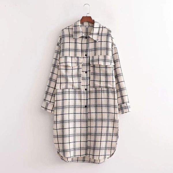 women's wool & blends vintage stylish pockets oversized plaid jacket coat women fashion lapel collar long sleeve loose outerwear chic, Black
women's wool & blends vintage stylish pockets oversized plaid jacket coat women fashion lapel collar long sleeve loose outerwear chic, Black