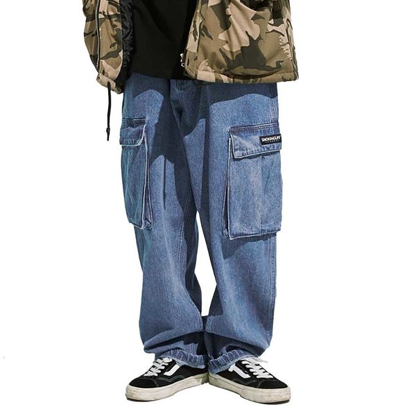 jeans fashion loose baggy harem men casual denim wide leg trousers straight cargo pants streetwear hiphop jeans clothing, Blue 
jeans fashion loose baggy harem men casual denim wide leg trousers straight cargo pants streetwear hiphop jeans clothing, Blue