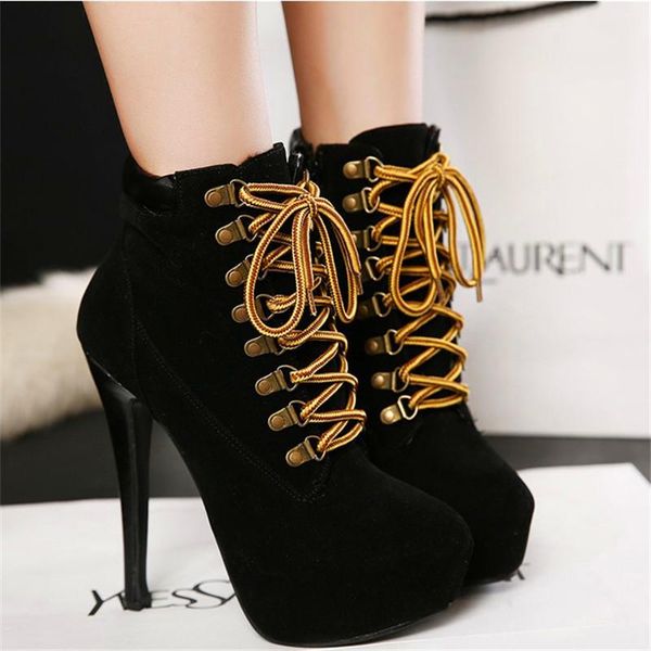 boots autumn winter woman platform short ankle for women high heels female lace up shoes casual ladies footwear, Black
boots autumn winter woman platform short ankle for women high heels female lace up shoes casual ladies footwear, Black