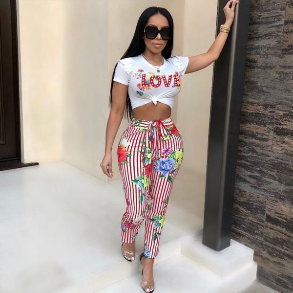 pullover summer 2 piece women tracksuits outfits bodycon short sleeve love letter crop and high waist fitness stipe print, Gray
pullover summer 2 piece women tracksuits outfits bodycon short sleeve love letter crop and high waist fitness stipe print, Gray
