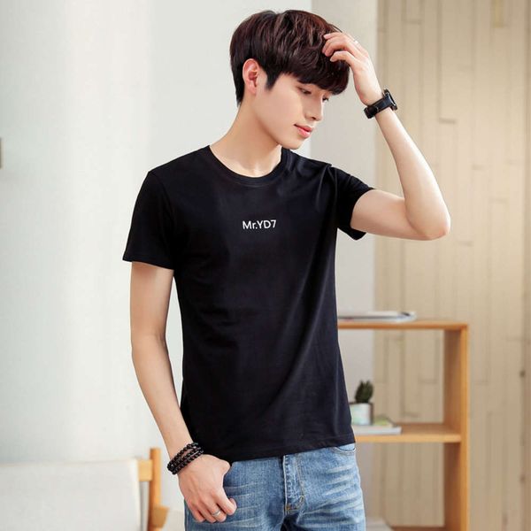 summer men's short sleeve t-shirt round neck bottom coat korean slim half fashion 912, White;black
summer men's short sleeve t-shirt round neck bottom coat korean slim half fashion 912, White;black