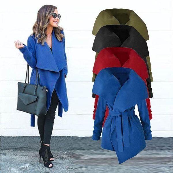 women's wool & blends trench coat jacket overcoat spring autumn lapel woolen female mid-long korean style outerwear faux outwear, Black
women's wool & blends trench coat jacket overcoat spring autumn lapel woolen female mid-long korean style outerwear faux outwear, Black