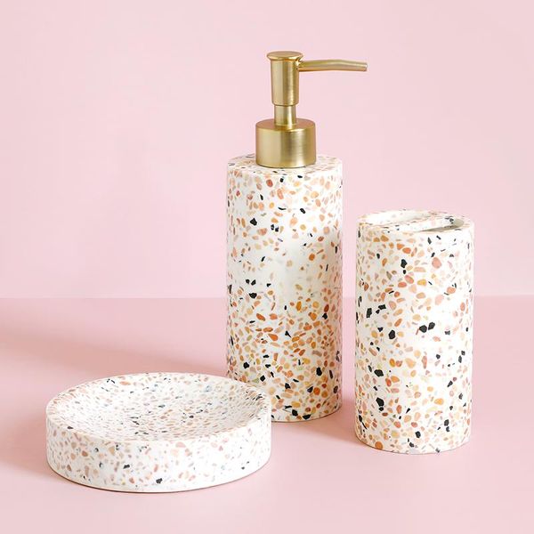 bath accessory set resin bathroom accessories terrazzo soap dispenser dish toothbrush holder cup washing tools household toilet fittings
bath accessory set resin bathroom accessories terrazzo soap dispenser dish toothbrush holder cup washing tools household toilet fittings