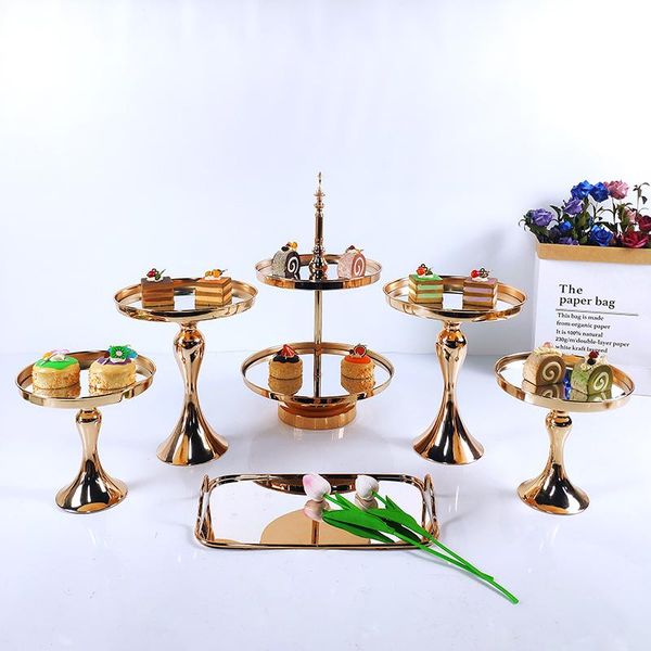 4-7 pcs gold electroplate cake stand set mirror metal cupcake display wedding birthday party dessert plate rack other bakeware
4-7 pcs gold electroplate cake stand set mirror metal cupcake display wedding birthday party dessert plate rack other bakeware