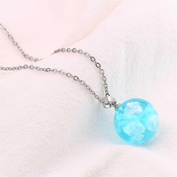 pendant necklaces korean fashion necklace transparent resin rould ball blue sky white cloud jewelry bijoux femme, Silver
pendant necklaces korean fashion necklace transparent resin rould ball blue sky white cloud jewelry bijoux femme, Silver