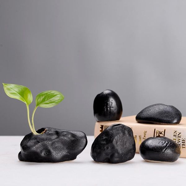 creative black small stone flower simple mini zen home decoration arrangement vase custom vases
creative black small stone flower simple mini zen home decoration arrangement vase custom vases