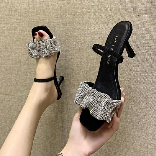 sandals luxury rhinestones women squre toe high heels elegant slingback shoes summer dress party prom 2021 size 35-41, Black
sandals luxury rhinestones women squre toe high heels elegant slingback shoes summer dress party prom 2021 size 35-41, Black