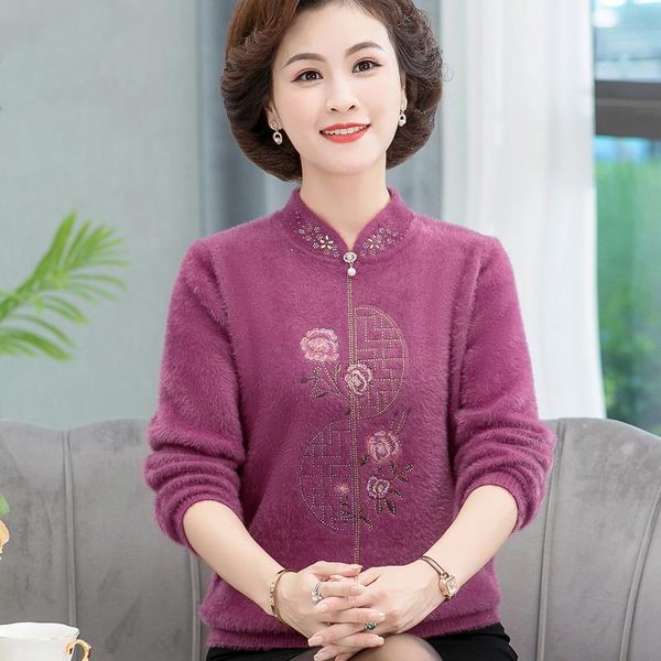 women's sweaters cashmere sweater autumn winter middle-aged mother's knitted jumper large size pullovers wool coat w2367, White;black
women's sweaters cashmere sweater autumn winter middle-aged mother's knitted jumper large size pullovers wool coat w2367, White;black