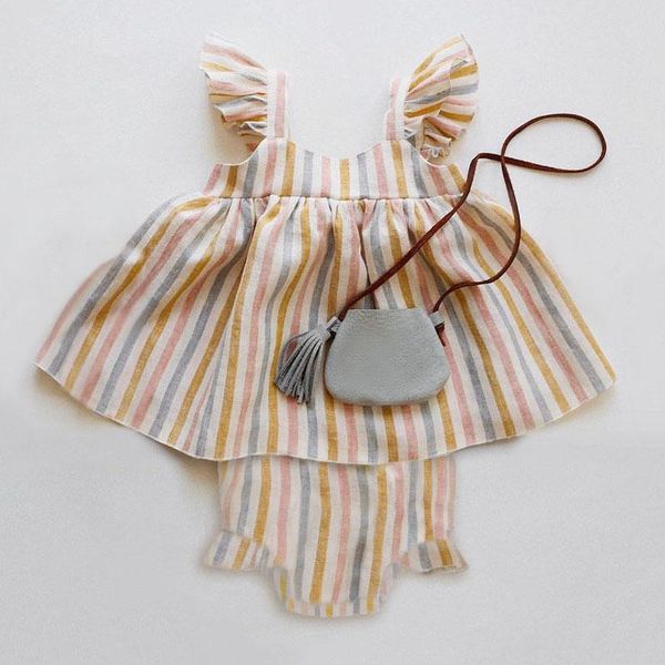 2pcs summer toddler baby girls clothes sets sleeveless striped cotton linen born girl clothing dress + shorts outfit set, White
2pcs summer toddler baby girls clothes sets sleeveless striped cotton linen born girl clothing dress + shorts outfit set, White