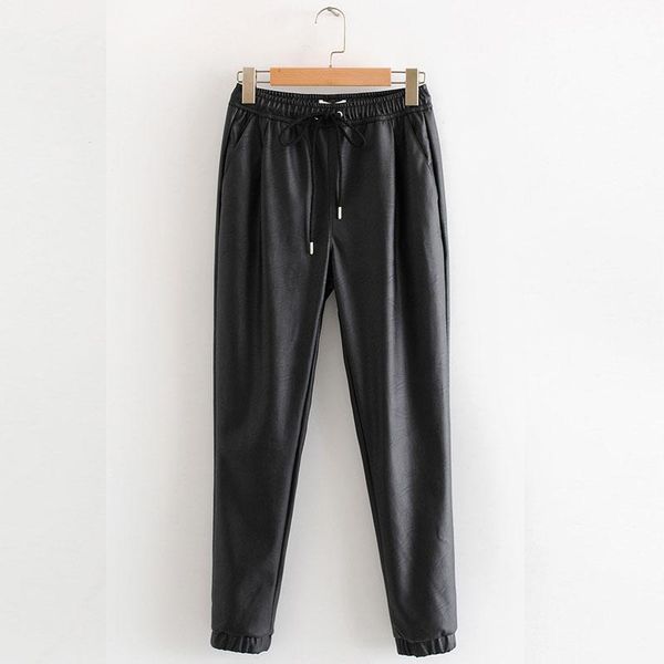 women's pants & capris autumn women leather elastic waist pu harem loose solid artificial trousers retractable strap soft cozy, Black;white
women's pants & capris autumn women leather elastic waist pu harem loose solid artificial trousers retractable strap soft cozy, Black;white