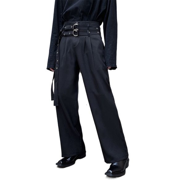 men's pants autumn double belt loose straight wide-leg casual male harajuku streetwear vintage fashion trousers pnu8, Black
men's pants autumn double belt loose straight wide-leg casual male harajuku streetwear vintage fashion trousers pnu8, Black