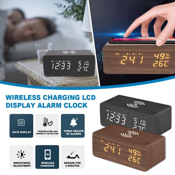 wall clocks multifunctional temperature and humidity wireless charging led wood alarm clock creative removable art decal sticker
wall clocks multifunctional temperature and humidity wireless charging led wood alarm clock creative removable art decal sticker