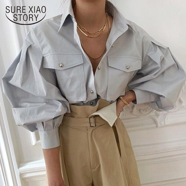 autumn pockets button-down long sleeve blouses shirts women fashion vintage elegant solid korean loose chic womens 12406 women's, White
autumn pockets button-down long sleeve blouses shirts women fashion vintage elegant solid korean loose chic womens 12406 women's, White