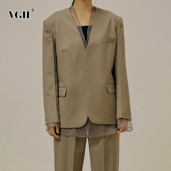 women's tracksuits vgh casual two piece set women v neck long sleeve coat organza perspective coats minimalist solid loose women's, Gray
women's tracksuits vgh casual two piece set women v neck long sleeve coat organza perspective coats minimalist solid loose women's, Gray