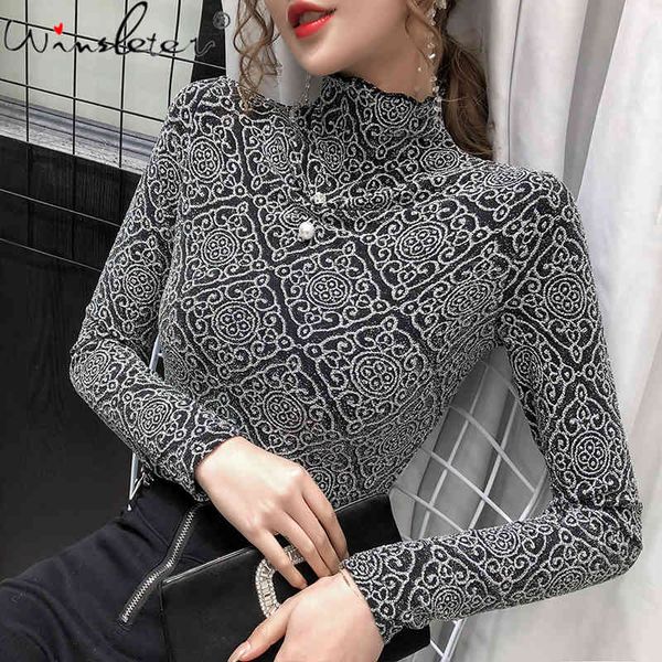 women's t-shirt spring autumn 90 s long sleeve turtleneck clothing casual shiny graphics pattern retro tee t07921b cvtk, White
women's t-shirt spring autumn 90 s long sleeve turtleneck clothing casual shiny graphics pattern retro tee t07921b cvtk, White