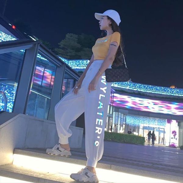 reflective cool summer autumn casual women pants loose streetwear hip hop trousers girl, Black;white
reflective cool summer autumn casual women pants loose streetwear hip hop trousers girl, Black;white