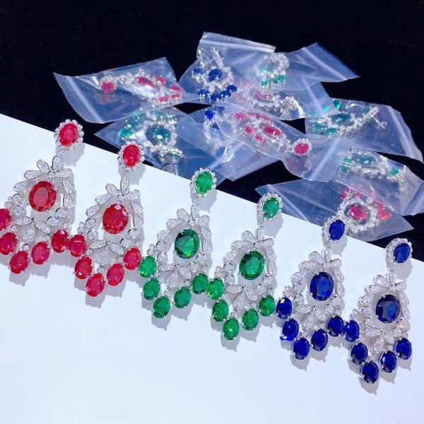 dangle & chandelier vintage 925 sterling silver with cubic zircon drop earring fine women jewelry blue green red color
dangle & chandelier vintage 925 sterling silver with cubic zircon drop earring fine women jewelry blue green red color