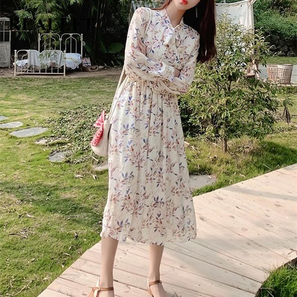 casual dresses realeft summer 2021 elegant bow women's dress full sleeve elastic waist floral printed chiffon midi vestidos femme, Black;gray
casual dresses realeft summer 2021 elegant bow women's dress full sleeve elastic waist floral printed chiffon midi vestidos femme, Black;gray