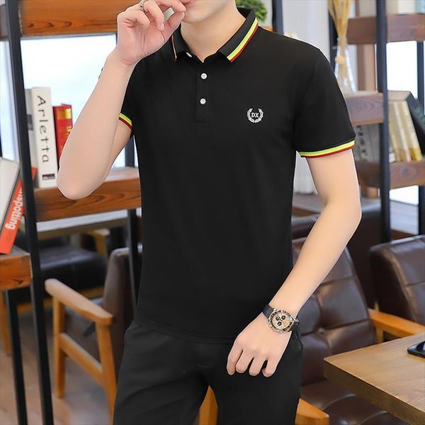 summer shirt slim cotton mens polo lapel fashion short sleeved business casual men, White;black
summer shirt slim cotton mens polo lapel fashion short sleeved business casual men, White;black