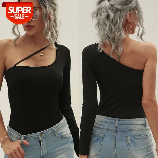 autumn solid color one shoulder off bodysuit women trendy wild long sleeve string collar casual slim bandage rompers #2v76, White
autumn solid color one shoulder off bodysuit women trendy wild long sleeve string collar casual slim bandage rompers #2v76, White