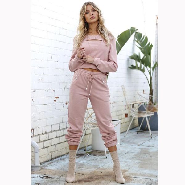 women's two piece pants hirigin women autumn spring hollow pink loungewear set 2pcs 2021 fashion ladies casual club zipper decor suits, White
women's two piece pants hirigin women autumn spring hollow pink loungewear set 2pcs 2021 fashion ladies casual club zipper decor suits, White