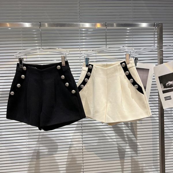 women's shorts prepomp 2021 winter arrival double breasted metal buttons woolen streetwear women gd162, White;black
women's shorts prepomp 2021 winter arrival double breasted metal buttons woolen streetwear women gd162, White;black
