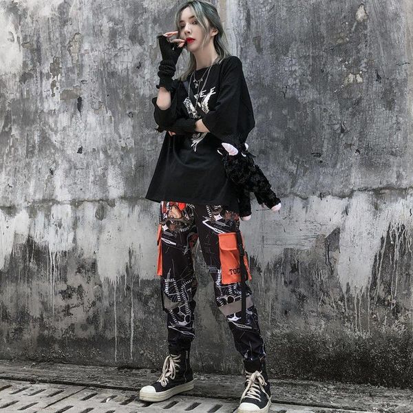women's pants & capris cool cargo women fashion pockets patchwork trousers woven high waist streetwear hip hop autumn dance men, Black;white
women's pants & capris cool cargo women fashion pockets patchwork trousers woven high waist streetwear hip hop autumn dance men, Black;white