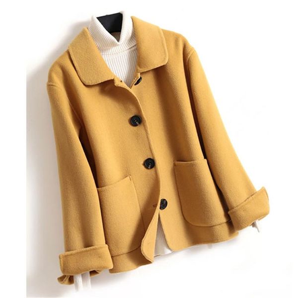 women's wool & blends woolen coat women fashion double-sided cashmere ladies jacket 2021 spring autumn pocket solid color outwe, Black
women's wool & blends woolen coat women fashion double-sided cashmere ladies jacket 2021 spring autumn pocket solid color outwe, Black