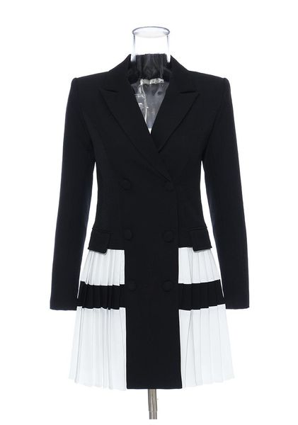 fashion style crimp-stitched black and white contrast hemline blazer dress for women casual dresses, Black;gray
fashion style crimp-stitched black and white contrast hemline blazer dress for women casual dresses, Black;gray