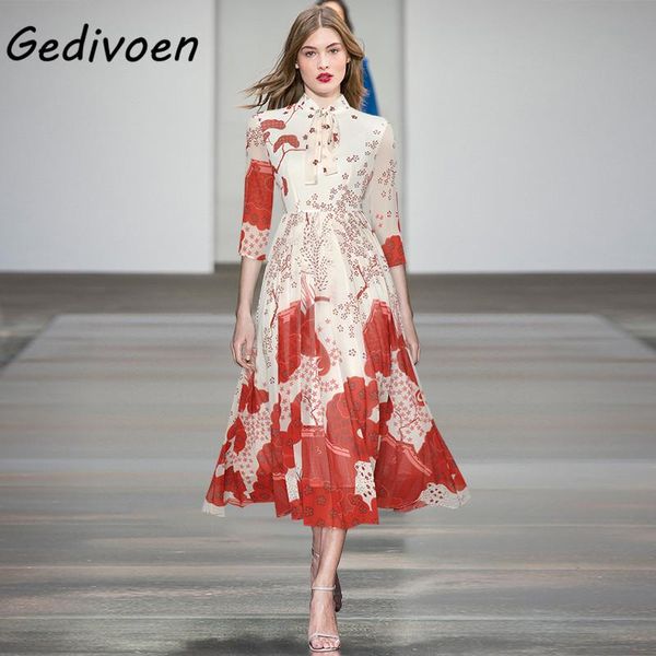 casual dresses gedivoen fashion designer summer vacation dress women's 3/4 sleeve high waist floral print chiffon midi party, Black;gray
casual dresses gedivoen fashion designer summer vacation dress women's 3/4 sleeve high waist floral print chiffon midi party, Black;gray