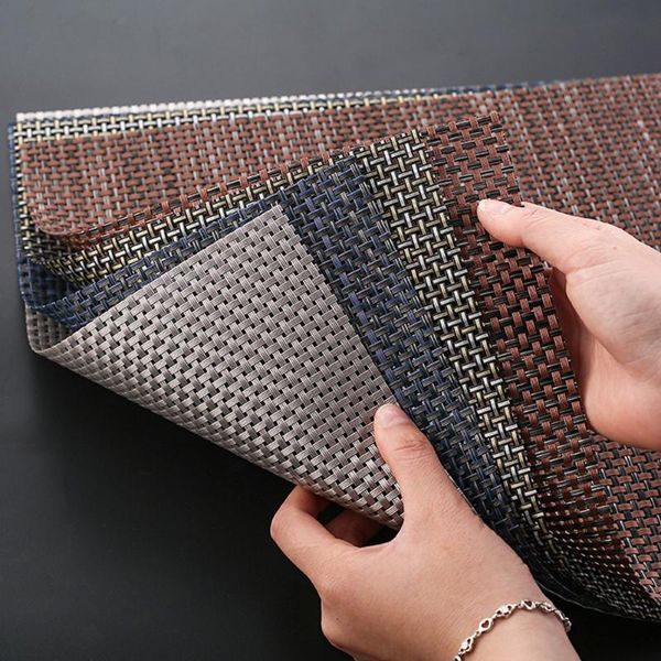 mats & pads 6 pcs table dining kitchen mat placemat runner 45x30cm non-slip pvc plastic woven waterproof and easy clean
mats & pads 6 pcs table dining kitchen mat placemat runner 45x30cm non-slip pvc plastic woven waterproof and easy clean