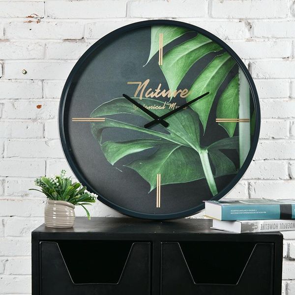 wall clocks 40cm large modern luxury home decor metal silent black clock with green leaf
wall clocks 40cm large modern luxury home decor metal silent black clock with green leaf