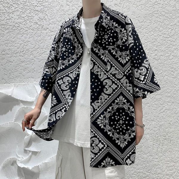 men's casual shirts men shirt printed short sleeve hawaiian beach loose 2021 fashion summer male clothing, White;black
men's casual shirts men shirt printed short sleeve hawaiian beach loose 2021 fashion summer male clothing, White;black