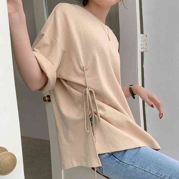 women spring summer t-shirt bottoming basic soild fashionable korean oversize split wild lady 210427, White
women spring summer t-shirt bottoming basic soild fashionable korean oversize split wild lady 210427, White