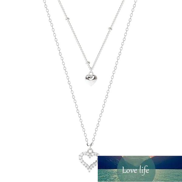 925 sterling silver double layer bead chain heart pendant necklaces charming zircon choker necklace for women s-n468, Golden;silver
925 sterling silver double layer bead chain heart pendant necklaces charming zircon choker necklace for women s-n468, Golden;silver