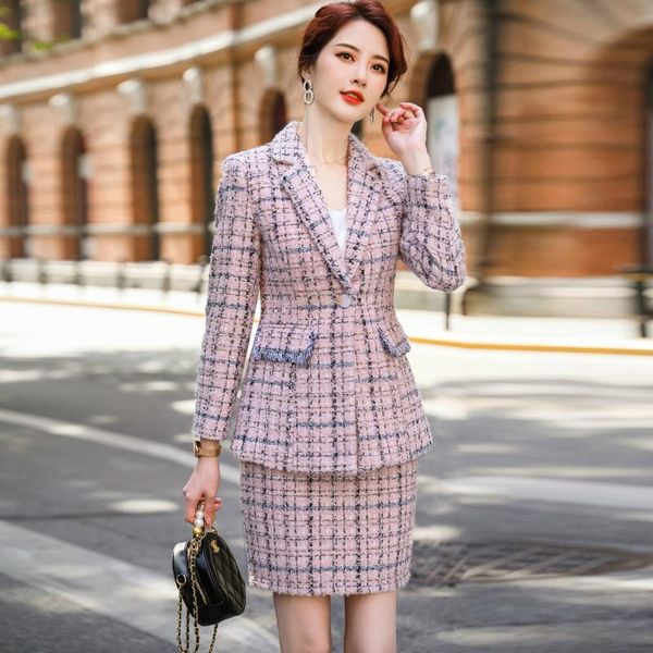 suit women 2021 autumn winter single button slim plaid blazer coat office lady fashion casual business skirt suits two piece dress, White
suit women 2021 autumn winter single button slim plaid blazer coat office lady fashion casual business skirt suits two piece dress, White