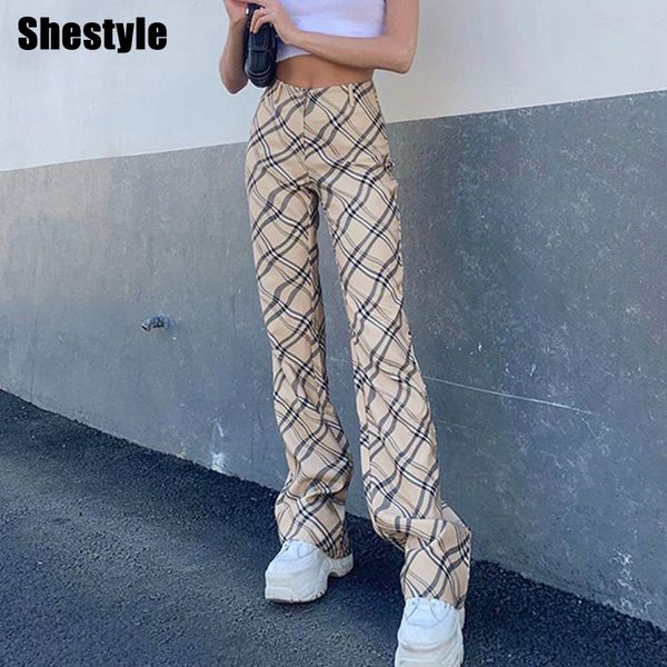 shestyle women flare pants spring new arrivals plaid high waist zipper high street casual slim fashion office lady trousersby, Black;white
shestyle women flare pants spring new arrivals plaid high waist zipper high street casual slim fashion office lady trousersby, Black;white