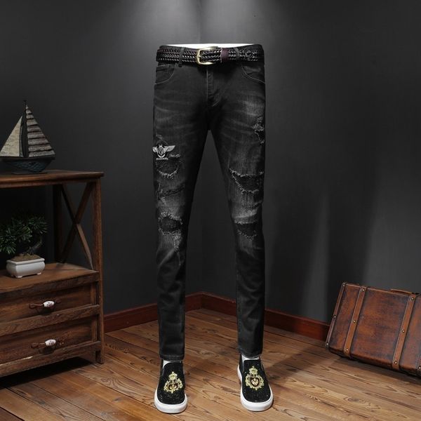 2019 new designer jeans men old worn tight leggings luxury clothes slim locomotive moto biker hip hop ripped skinny men's jeans a232, Blue
2019 new designer jeans men old worn tight leggings luxury clothes slim locomotive moto biker hip hop ripped skinny men's jeans a232, Blue
