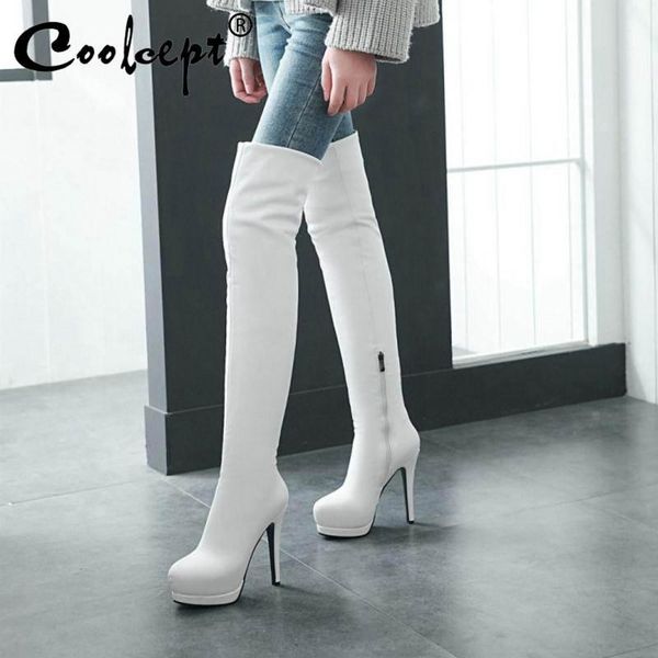 boots coolcept thigh high women shoes casual zipper heels winter brand fashion platform botas mujer footwear size 32-43, Black
boots coolcept thigh high women shoes casual zipper heels winter brand fashion platform botas mujer footwear size 32-43, Black