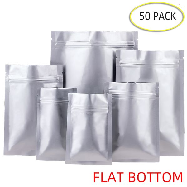 50pcs aluminum foil flat bottom ziplock bags thick food storage bag vacuum sealer food packaging tea avoid light proof
50pcs aluminum foil flat bottom ziplock bags thick food storage bag vacuum sealer food packaging tea avoid light proof