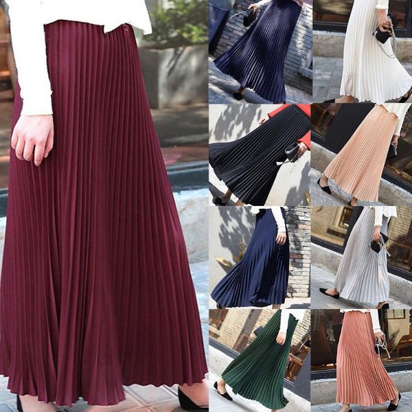 skirts long for women ladies solid color pleated elegant elastic waist skirt lady fashion summer faldas largas mujer, Black
skirts long for women ladies solid color pleated elegant elastic waist skirt lady fashion summer faldas largas mujer, Black