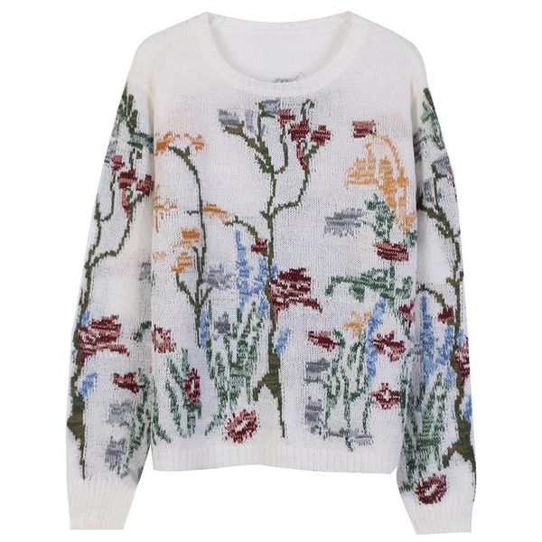 women's sweaters sweater autumn winter women casual pullover long-sleeved flower print round neck mohair knitted xk13-30, White;black
women's sweaters sweater autumn winter women casual pullover long-sleeved flower print round neck mohair knitted xk13-30, White;black