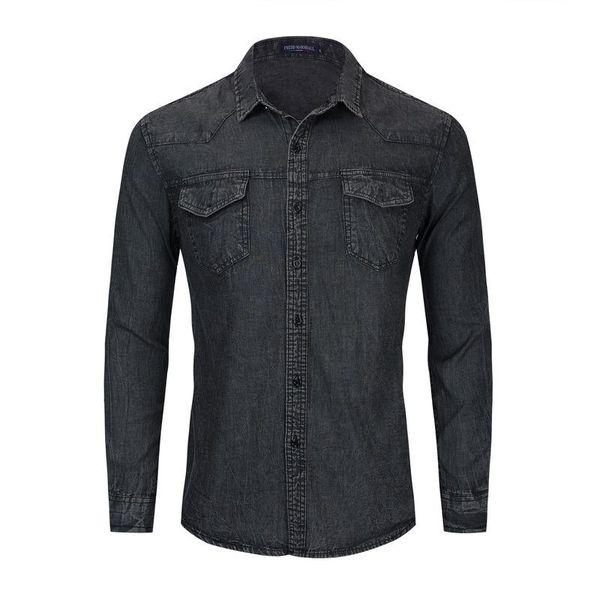 leisure shirt 2021 autumn winter casual men's classic baggy lapel denim long sleeve collared shirts, White;black
leisure shirt 2021 autumn winter casual men's classic baggy lapel denim long sleeve collared shirts, White;black